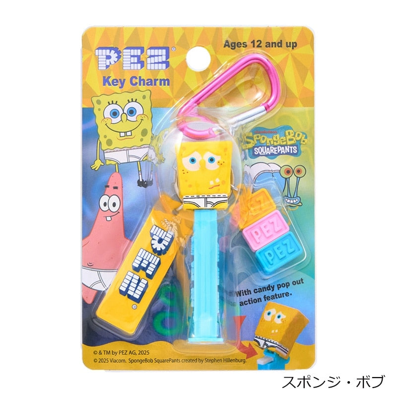 スポンジ・ボブ PEZ ペッツ カラビナキーリング スポンジ・ボブ/ゲイリー