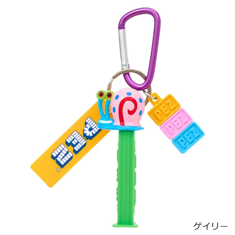 スポンジ・ボブ PEZ ペッツ カラビナキーリング スポンジ・ボブ/ゲイリー