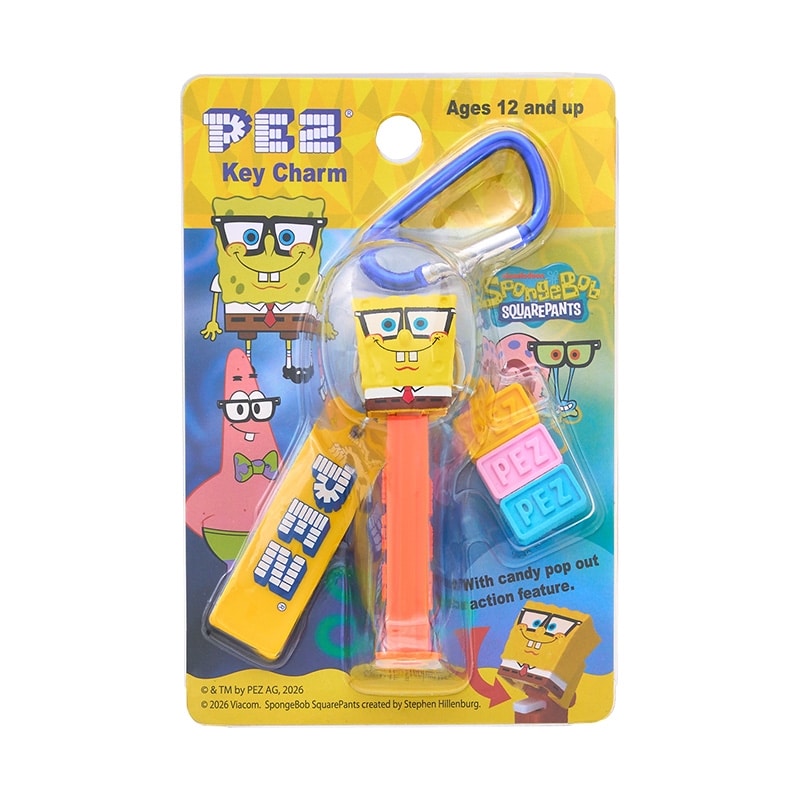 スポンジ・ボブ PEZ ペッツ カラビナキーリング メガネ