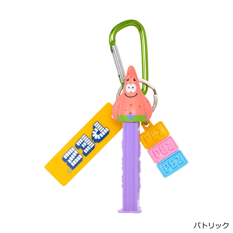 スポンジ・ボブ PEZ ペッツ カラビナキーリング　スポンジ・ボブ/パトリック