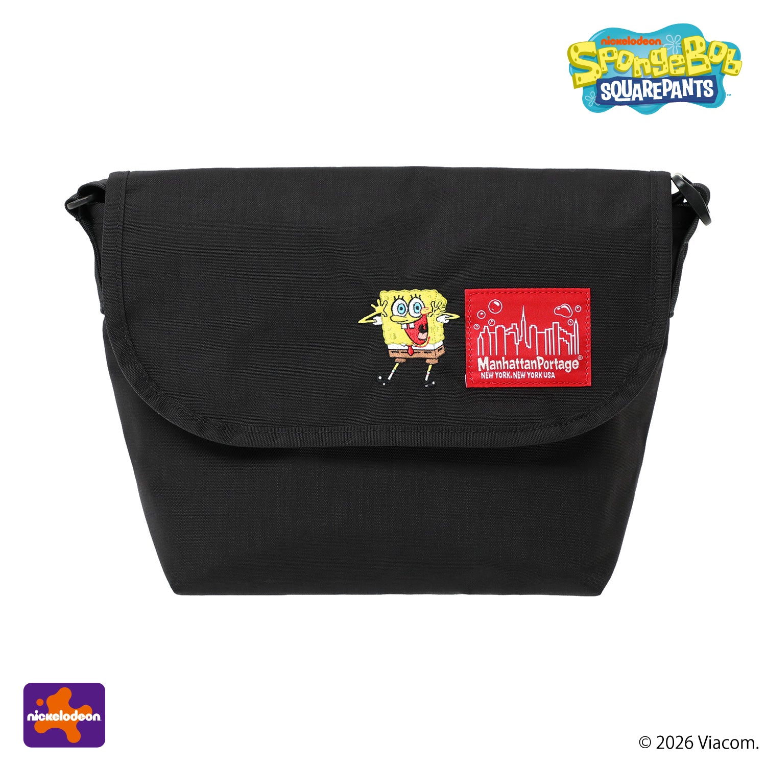 SpongeBob × ManhattanPortage NYLON MESSENGER BAG JR (SM) BP W/DIV MGNT 500D CORDURA