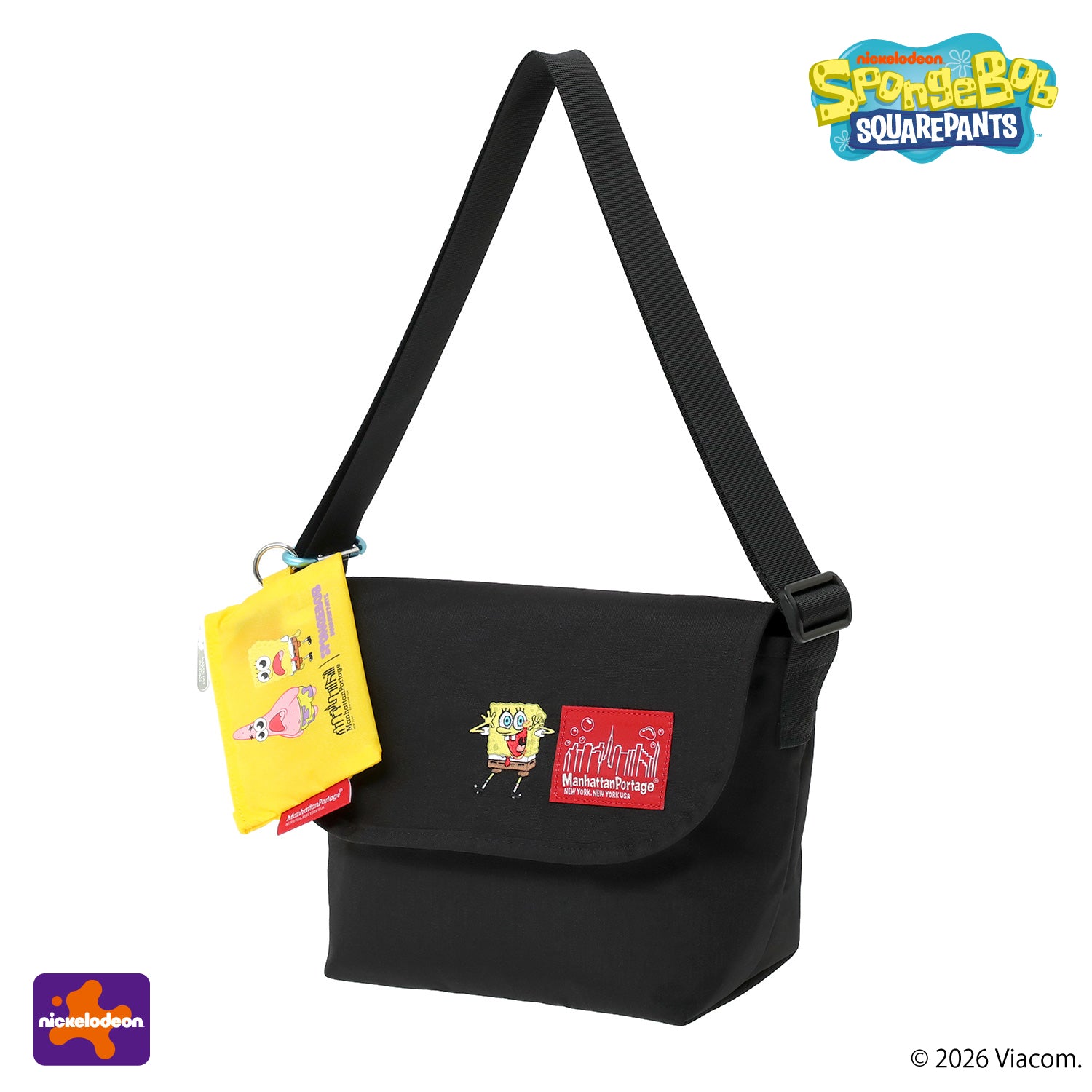 SpongeBob × ManhattanPortage NYLON MESSENGER BAG JR (SM) BP W/DIV MGNT 500D CORDURA